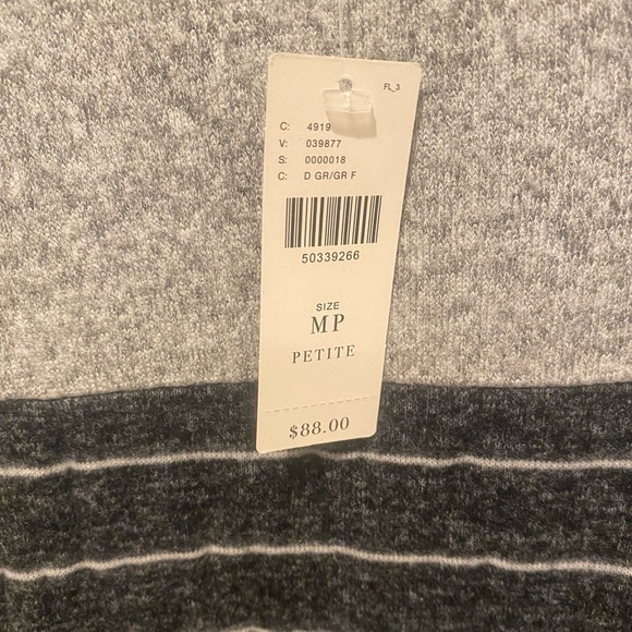 Anthropologie Ella Mara Brushed Gray Striped Dress NWT Size MP - Picture 7 of 9